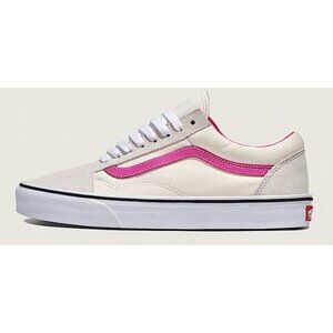 Vans Old Skool White Pink Sneakers Canvas & Suede NEW Men’s Size 10